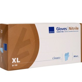 Γάντια εξεταστικά νιτριλίου χωρίς πούδρα ABENA CLASSIC 100 τεμάχια μπλε | Extra Large