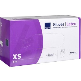 Γάντια εξεταστικά Latex χωρίς πούδρα ABENA CLASSIC 100 τεμάχια λευκά  | XS