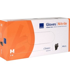 Γάντια εξεταστικά νιτριλίου χωρίς πούδρα ABENA CLASSIC 100 τεμάχια μαύρα  | M