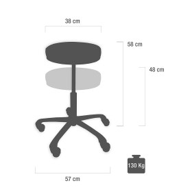 TEQLER Medical Stool with Back Support & Height Adjustment Foot Ring | Grey(4)