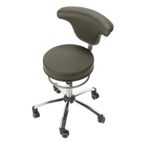 TEQLER Medical Stool with Back Support & Height Adjustment Foot Ring | Grey(2)