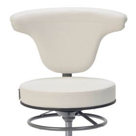 TEQLER Medical Stool with Back Support & Height Adjustment Foot Ring | White(5)