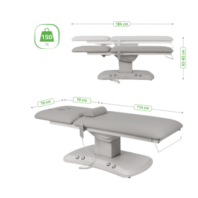 Electric Examination Bed Estella Ergo 2 with 2 Motors | Grey(7)