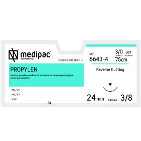 Ράμμα μη απορροφήσιμο PROPYLEN 3/0 6643-4 DS 24mm