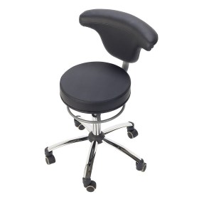 TEQLER Medical Stool with Back Support & Height Adjustment Foot Ring | Black - TEQLER Medical Stool with Back Support & Height Adjustment Foot Ring | Black (1)