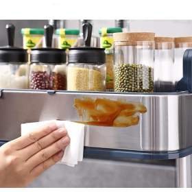 Τρόλεϊ αποθήκευσης με 3 ράφια Inox 37.7x26.9x86.5cm (2)