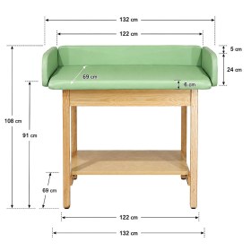 Pediatric examination table Ystad green | Without under-cabinet (4)