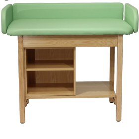 Pediatric examination table Ystad green | With under-cabinet (1)