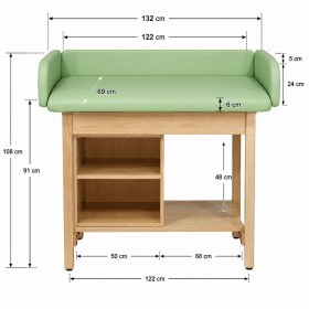Pediatric examination table Ystad green | With under-cabinet (6)