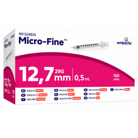 BD EMBECTA σύριγγα ινσουλίνης 100 τεμάχια | 0.5ml 29G x 12.7mm