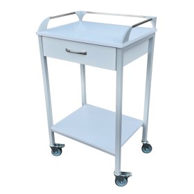 Wheeled hospital table 2212 with 1 drawer, 1 shelf & rail